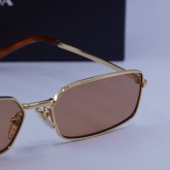 Prada PRA60S 5AK07V Rectangle Sunglasses – Gold - Picture 5 of 10